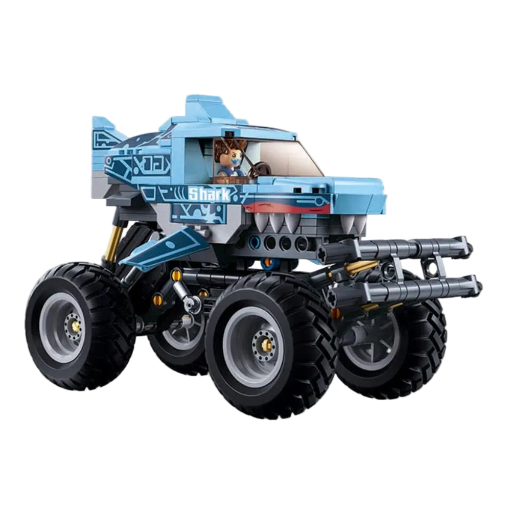 Sluban Power Bricks Wind-up Off-Road Blue Shark Building Set - Toys