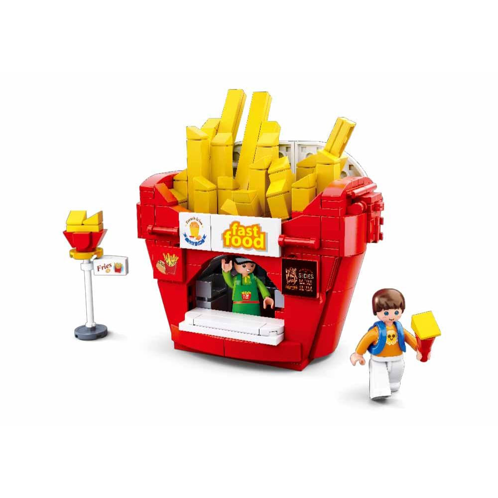 Sluban Food Court French Fries House Building Blocks Set - 320 Pcs