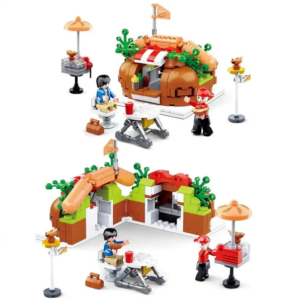 Sluban Food Court Hot Dog House Building Blocks Set - 345Pcs