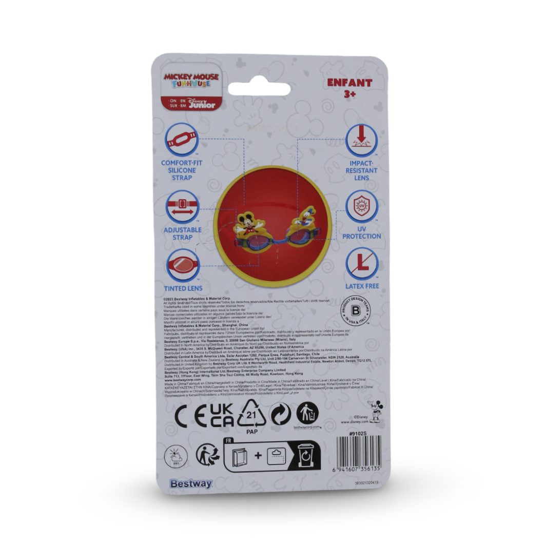 Bestway Mickey Mouse and Donald Duck Deluxe Swim Goggles