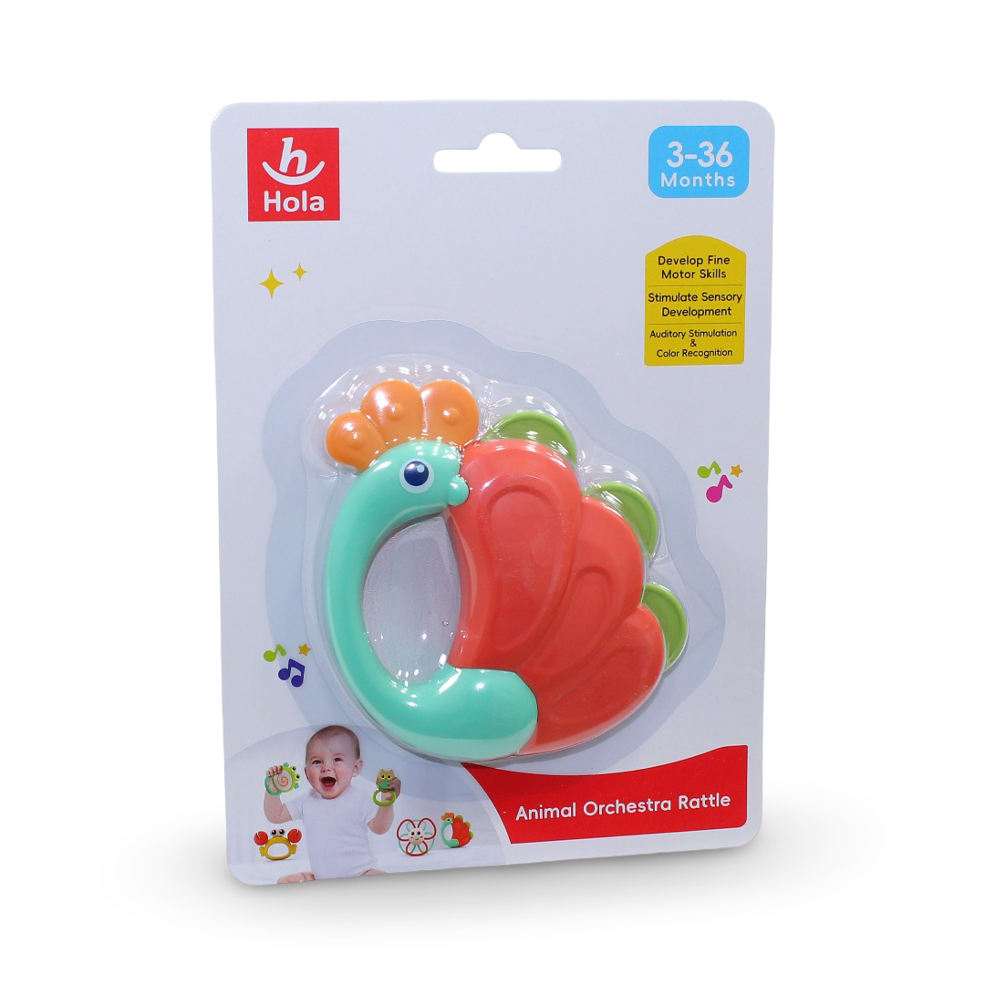 Hola Animal Orchestra Peacock Rattle