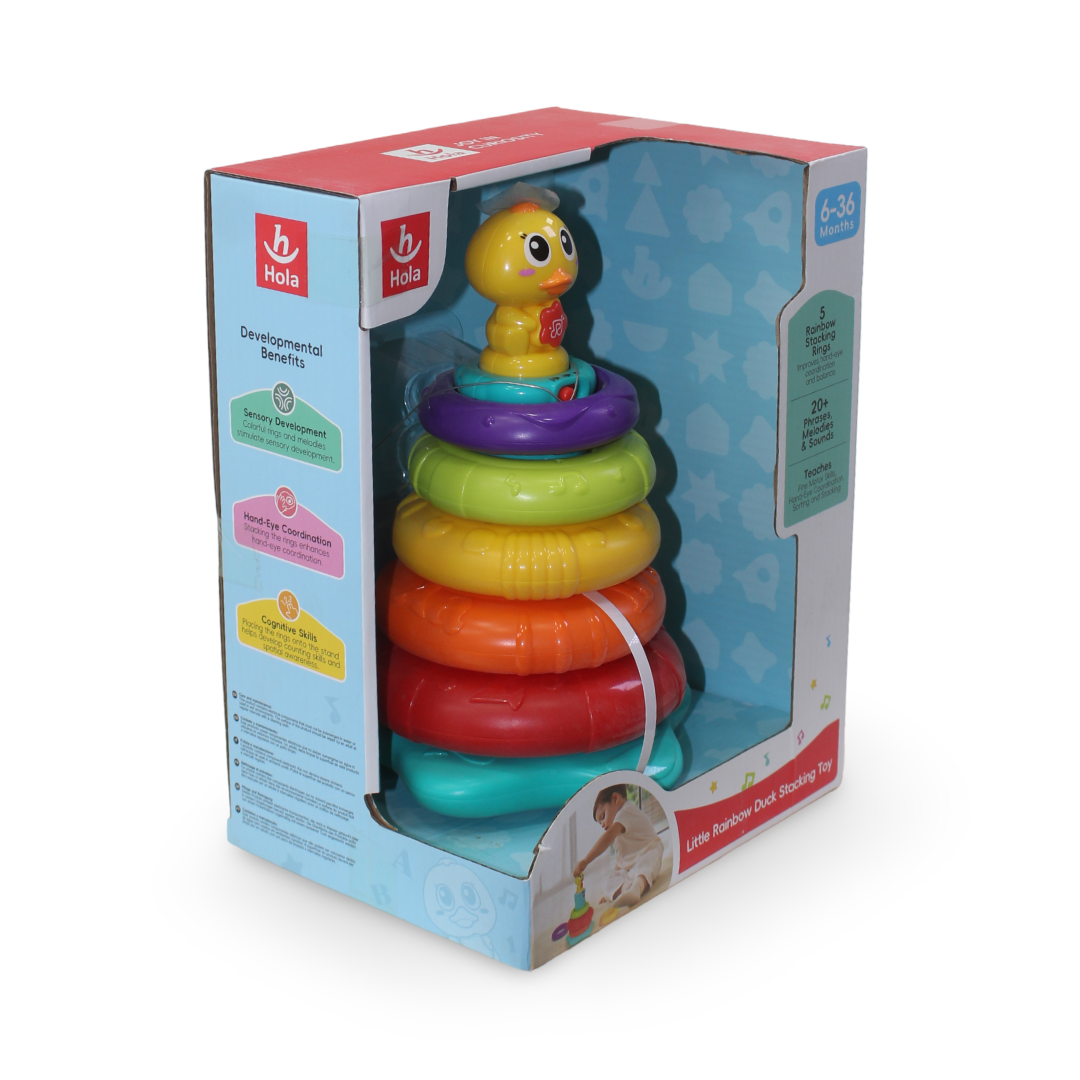 Hola Little Rainbow Duck Stacking Toy (Light & Sound)
