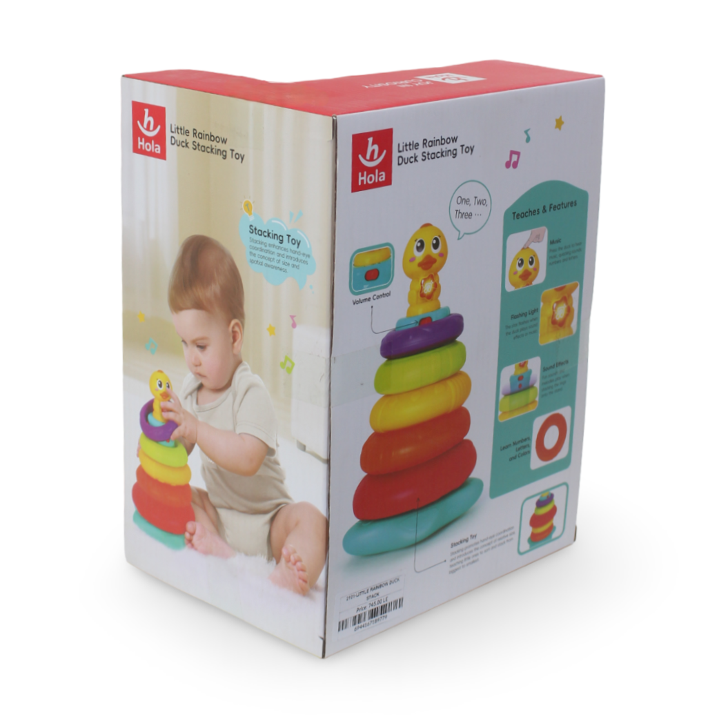 Hola Little Rainbow Duck Stacking Toy (Light & Sound)