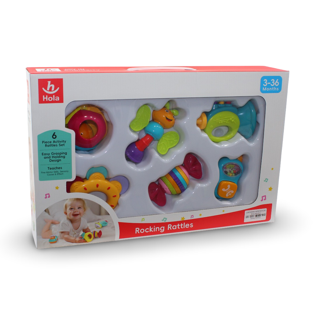 Hola Rocking Activity Rattles Set – 6 Pcs