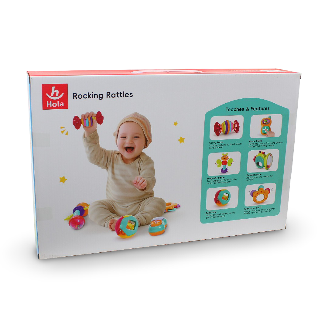 Hola Rocking Activity Rattles Set – 6 Pcs