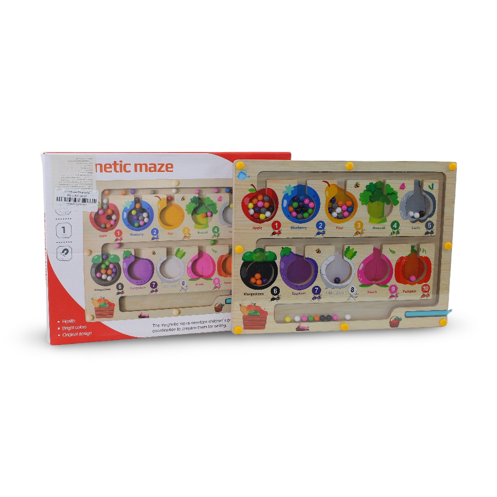 Montessori Magnetic Wooden Color and Number Maze Toy