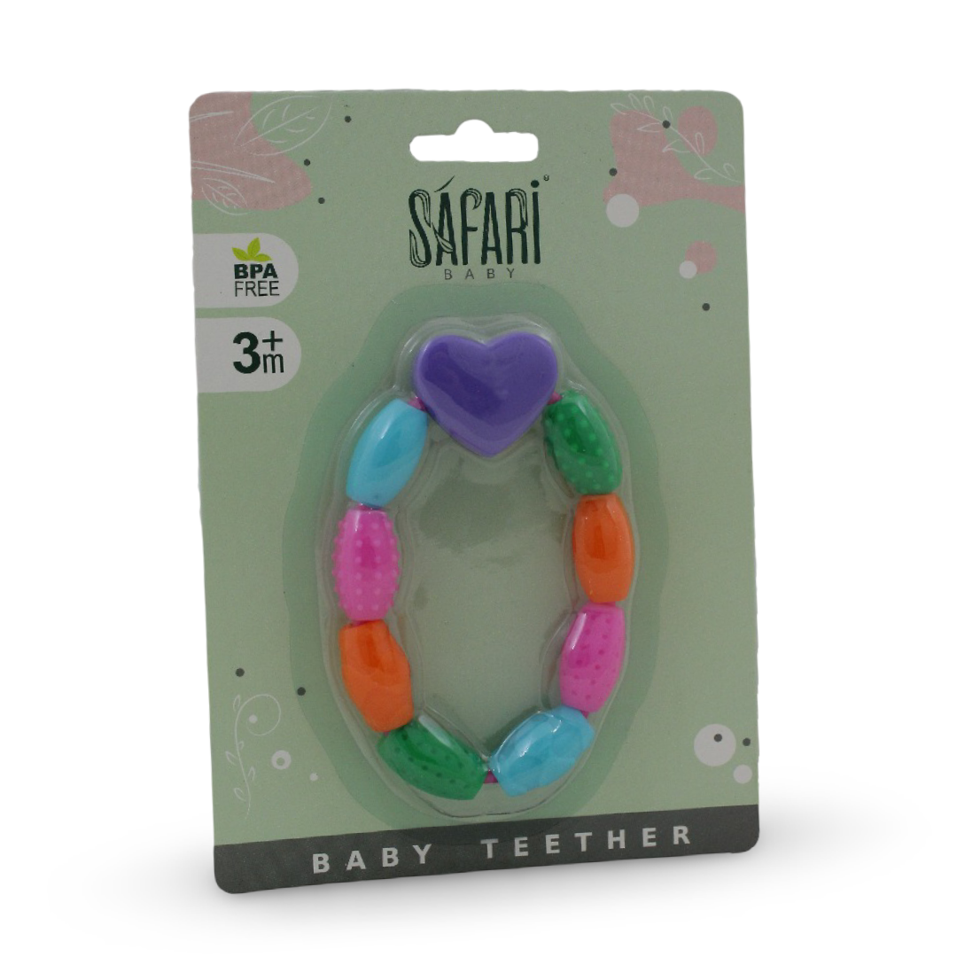 Safari Baby Beaded Bracelet Colorful Baby Teether +3m - Baby Essentials
