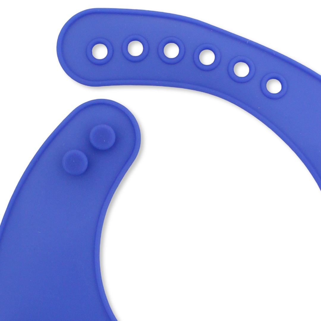 Safari Baby Silicone Bib with Pocket – Blue with Astronaut Print