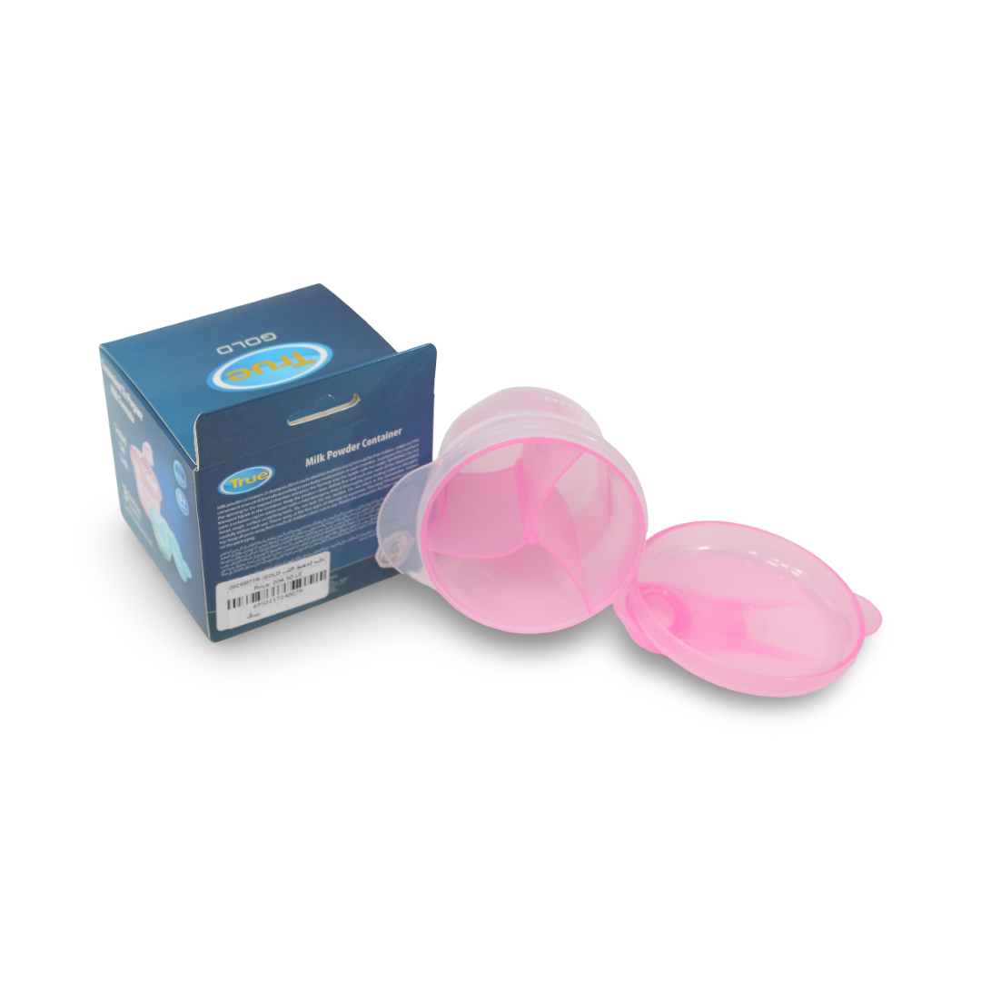 True Gold Powder Milk Storage Box – 3 Compartments – Pink