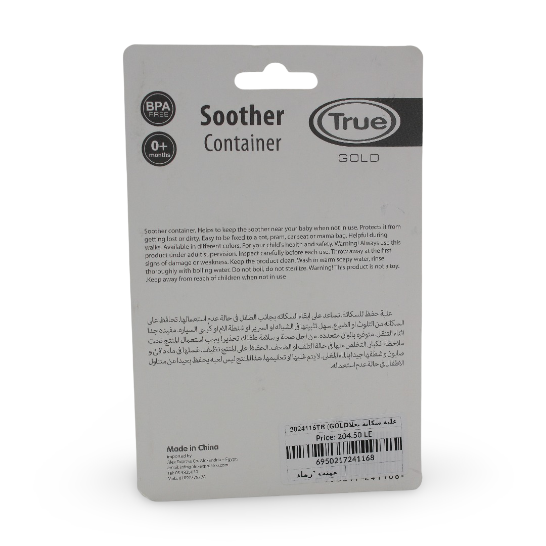 True Gold Soother Container – Mint & Grey