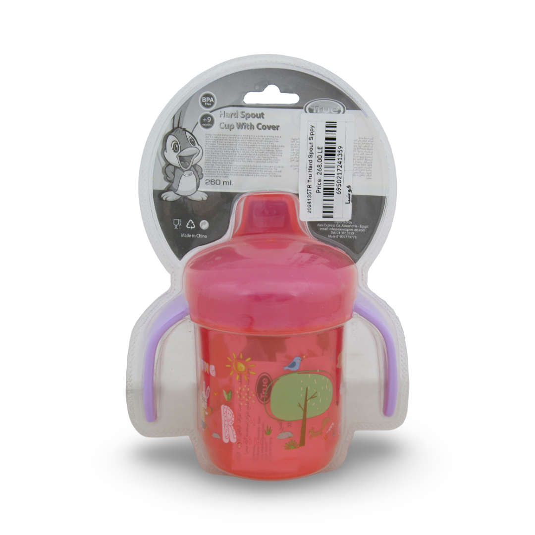 True Hard Spout Cup Anti-Spill with Handle 260ml – Fuchsia