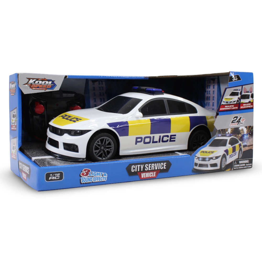 Kool Speed Police Car City Service Vehicle with Light and Sound