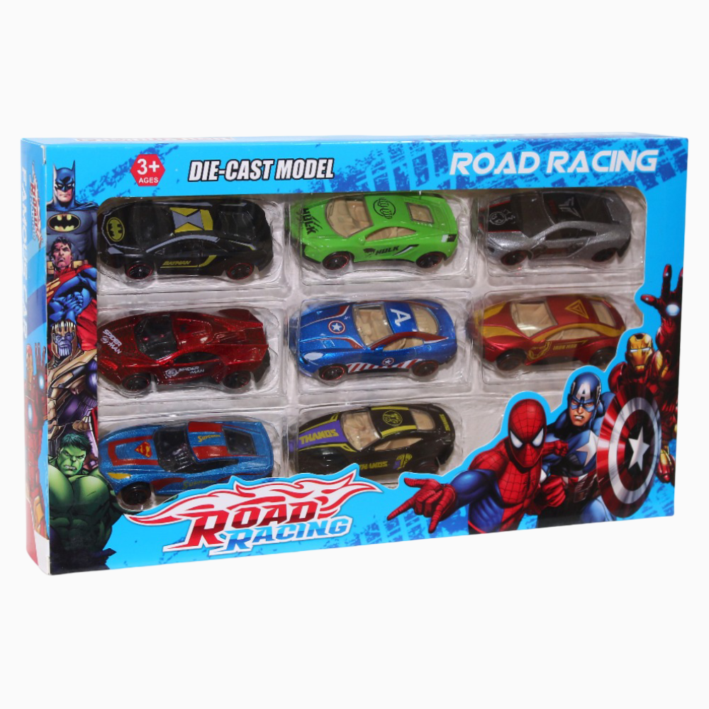 Road Racing Die Cast Famous Car Models - 9 Pcs