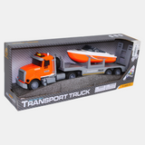 Big Toy Truck with Speed Boat & Trailer – Friction Powered