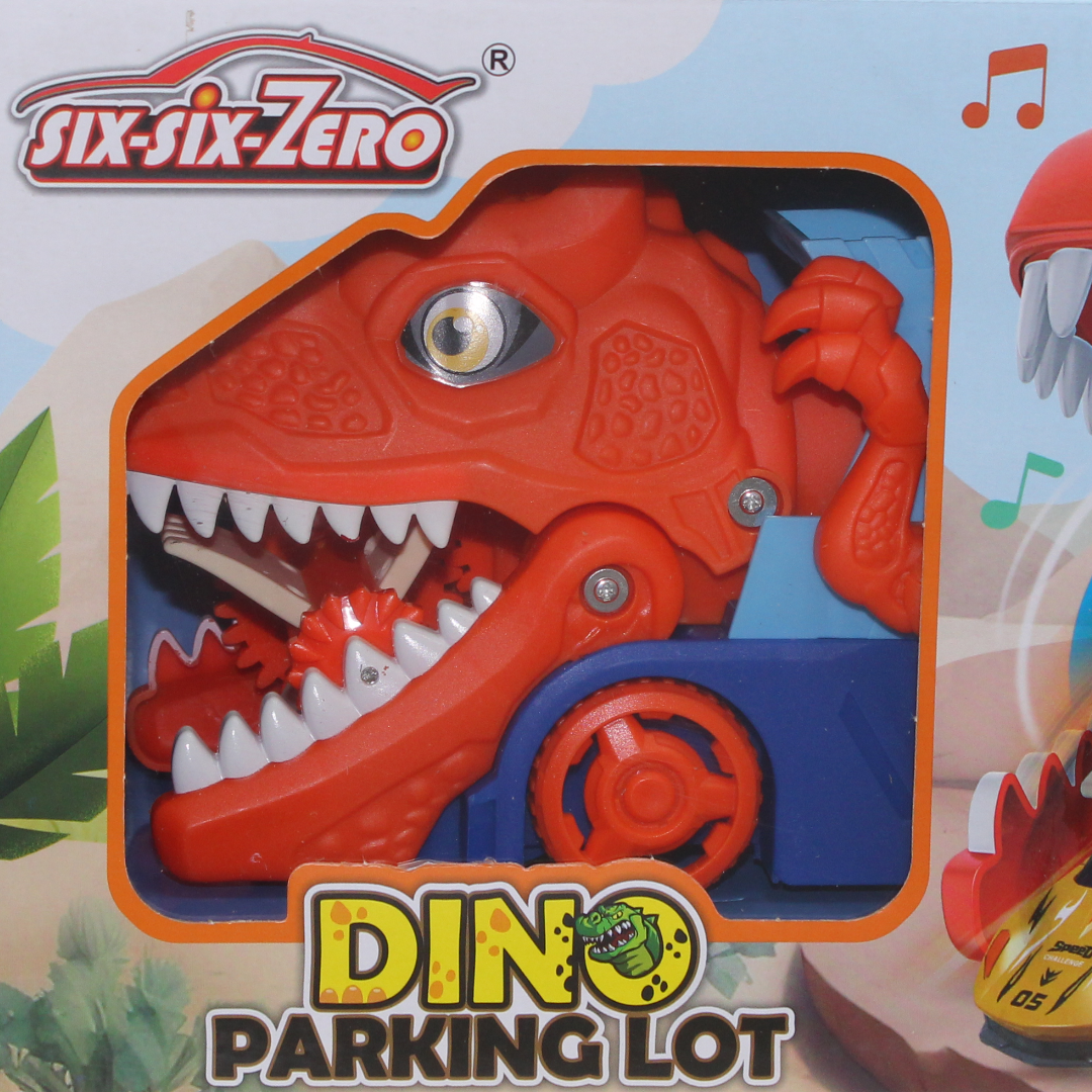 Dino Parking Lot Dinosaur Car Carrier Transporter Truck Playset