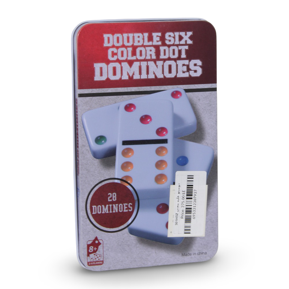 Generic Double Six Color Dot Dominoes – Assorted Tin Box