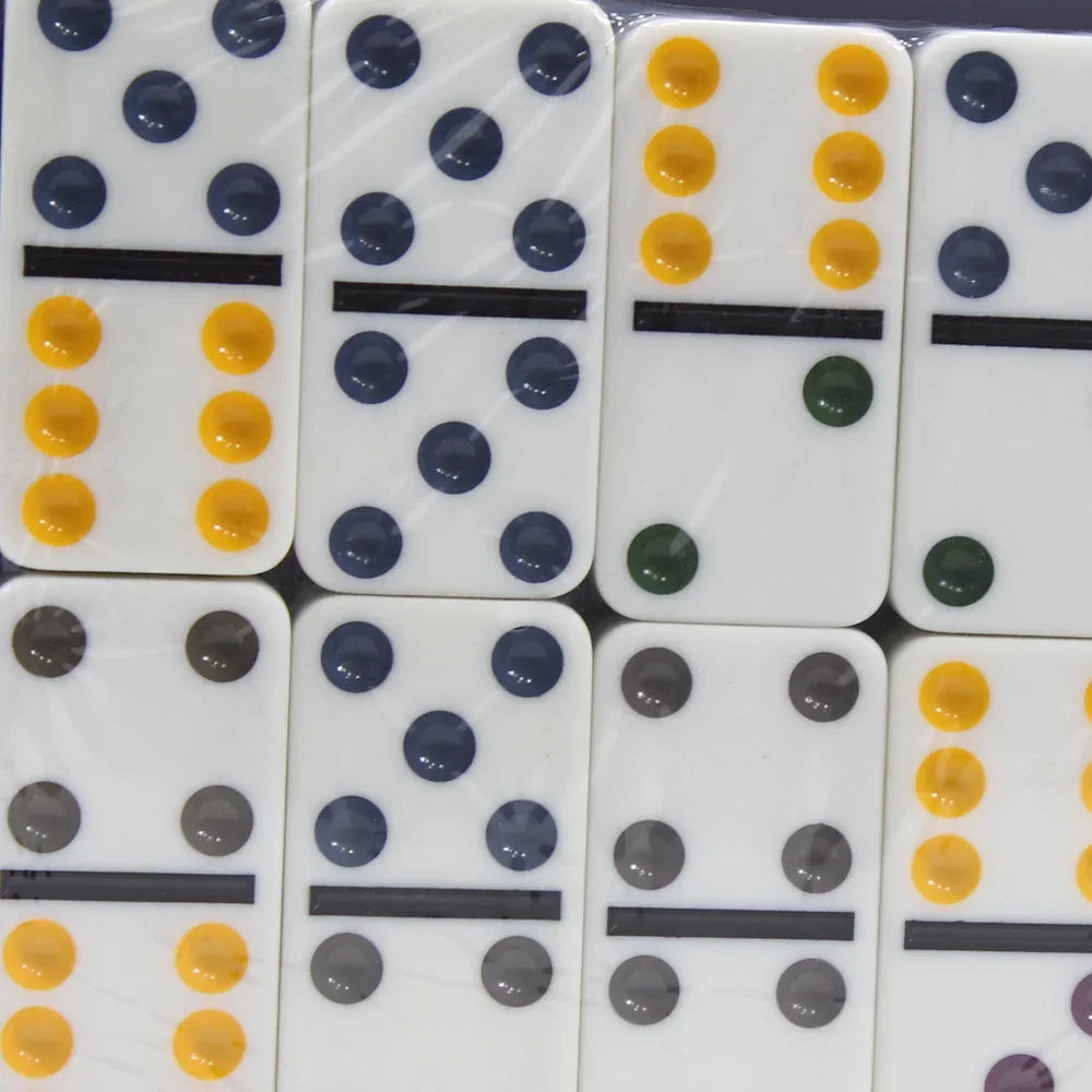 Generic Double Six Color Dot Dominoes – Assorted Tin Box