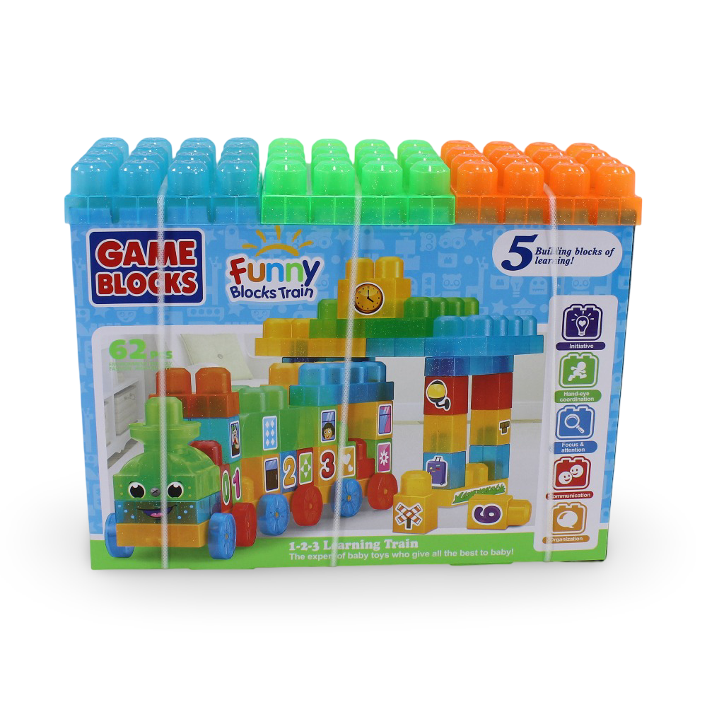 Funny Blocks Train Set – 62 Pcs