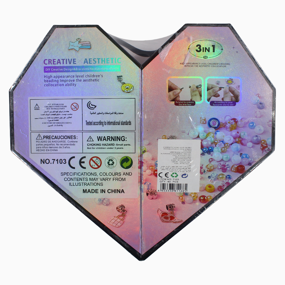 Sparkle Heart Bead Kit – Colorful Mix