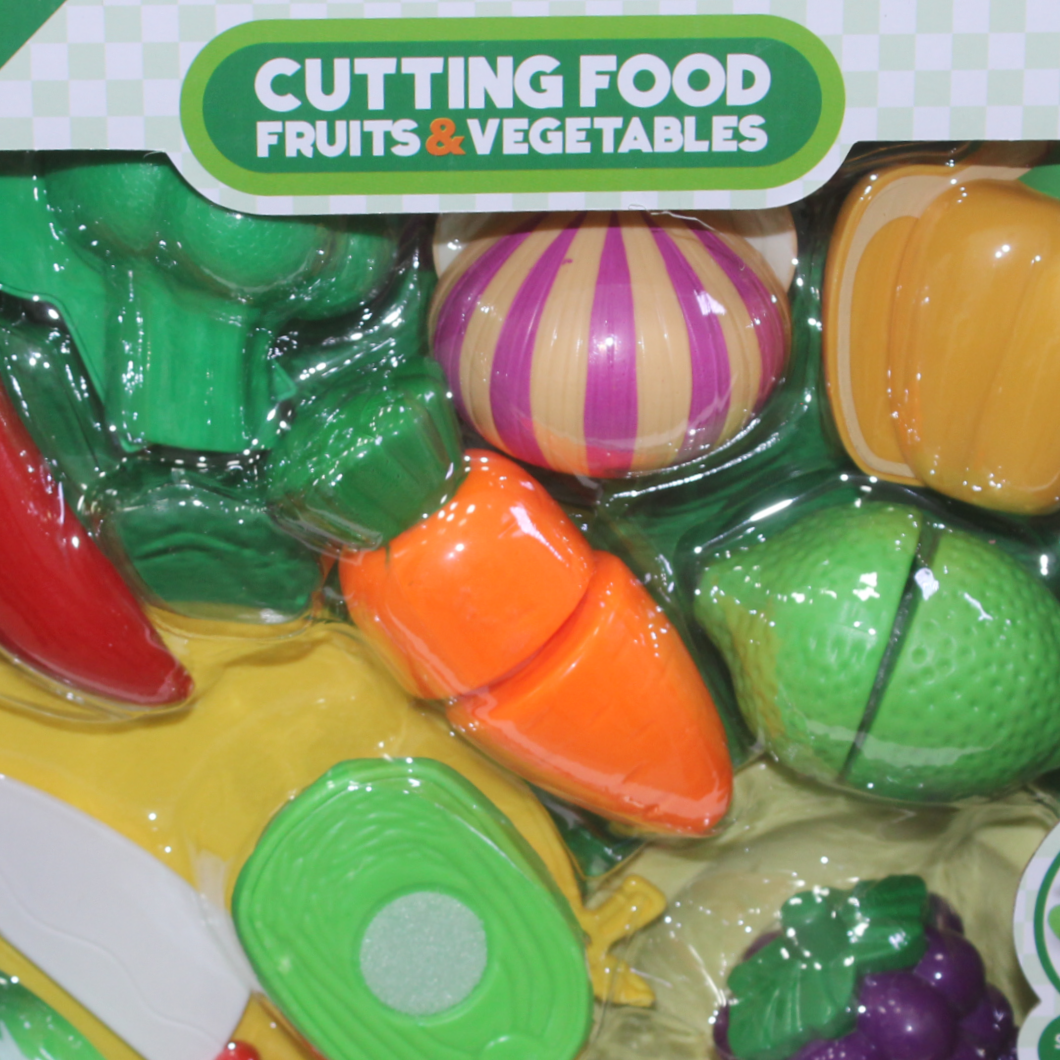 Pretend Cutting Food Playset – 19 Pcs