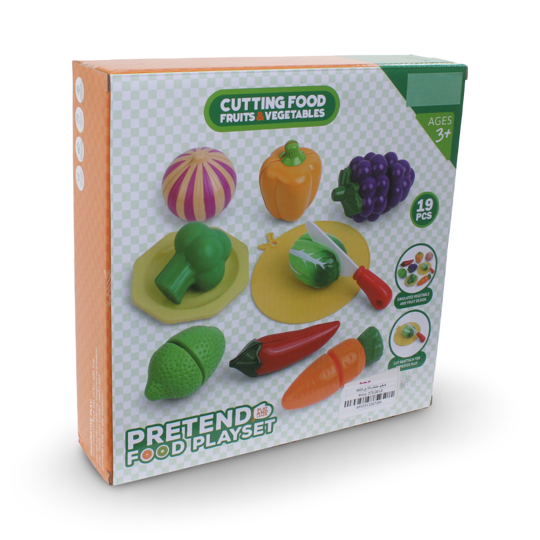 Pretend Cutting Food Playset – 19 Pcs
