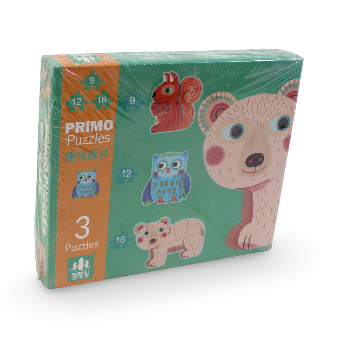 Primo Forest Animals Puzzle Set – 3 Puzzles - Toys - Bright Future