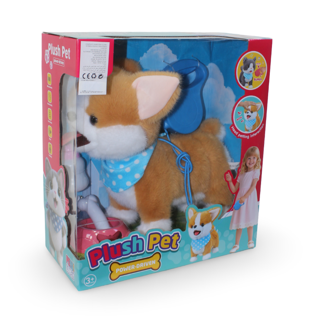 Plush Electronic Walking Corgi Toy