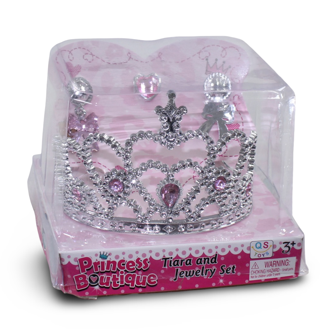 Princess Boutique Tiara and Jewelry Set – Pink Heart Design