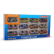 Famous Car Die-Cast Racing Cars Set – 12 Pieces