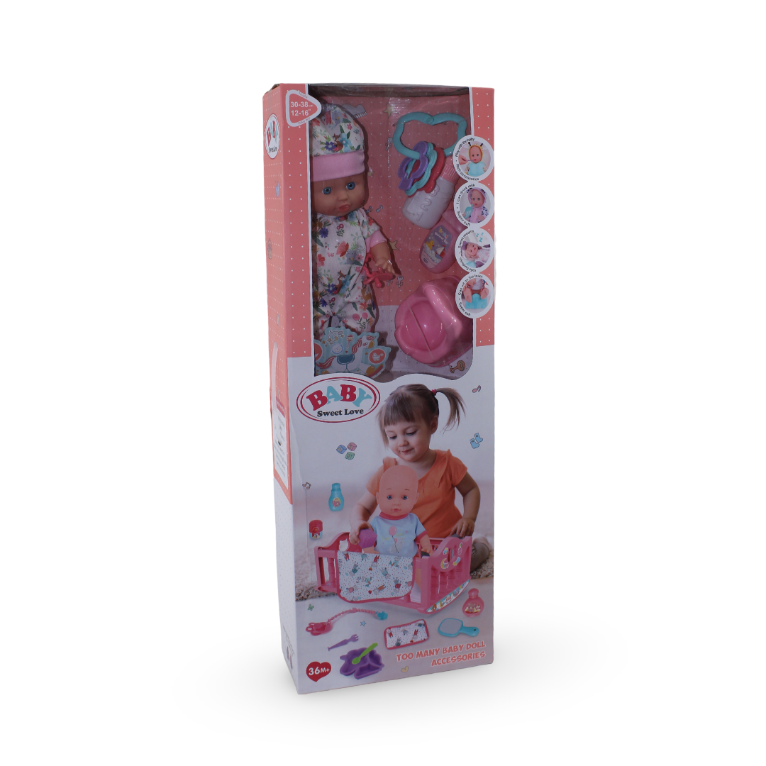 Doll with Bed & Accessories - Toys - Al Saeed