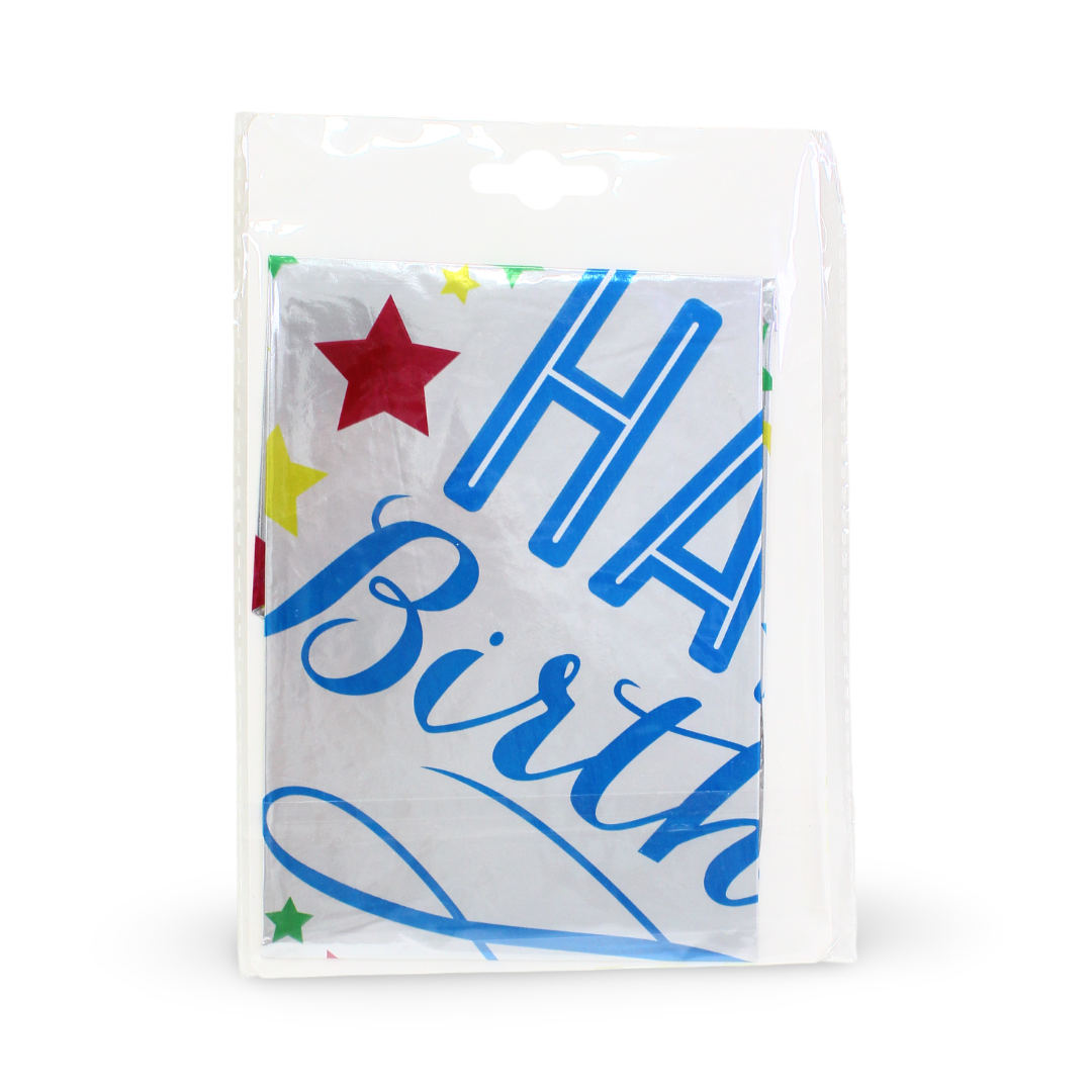 18-Inch Happy Birthday Foil Balloon – Multicolor Stars