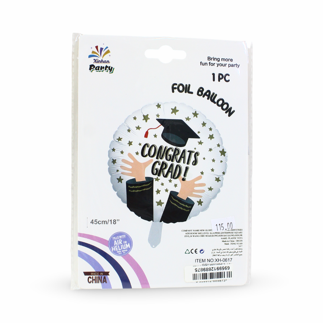 18-Inch Congrats Grad Foil Balloon – Graduation Cap Design