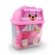 Plastic Building Block Set – Pink Cat