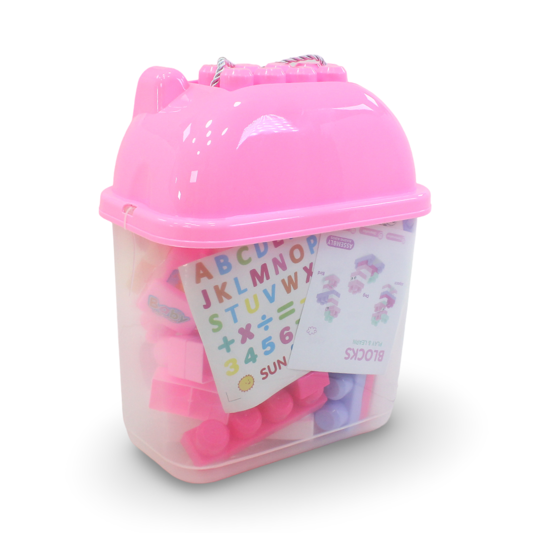 Plastic Building Block Set – Pink Cat