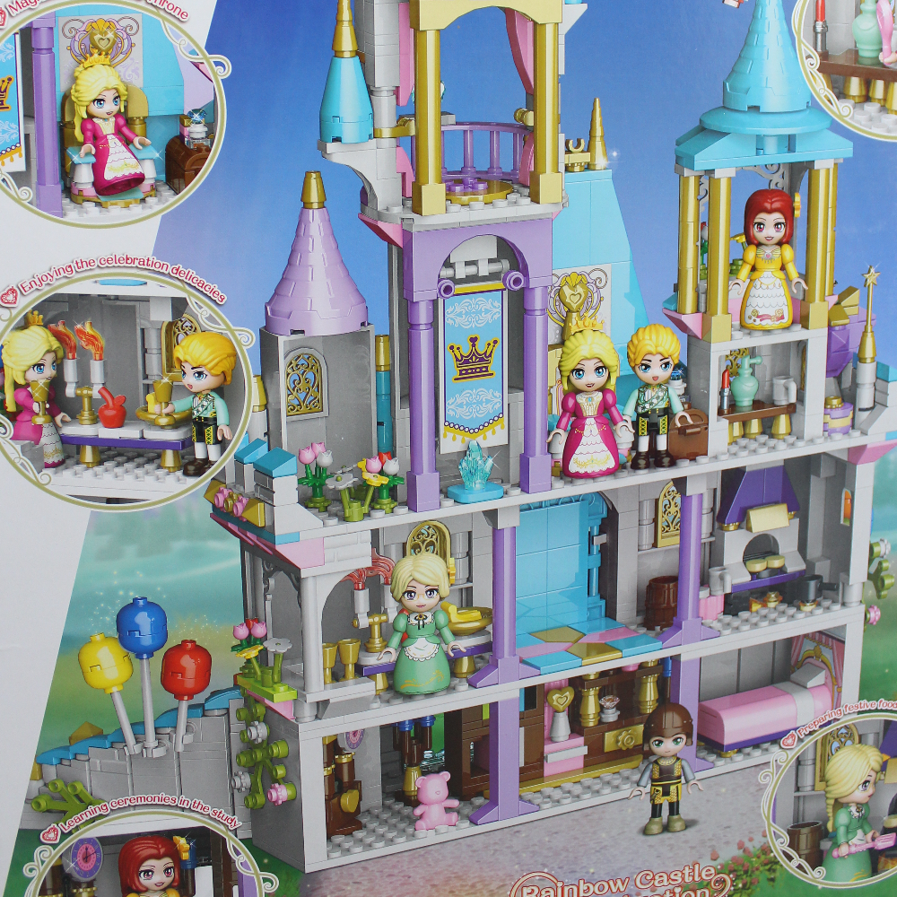 Princess Leah Rainbow Castle Celebration Building Blocks - 1373 Pcs