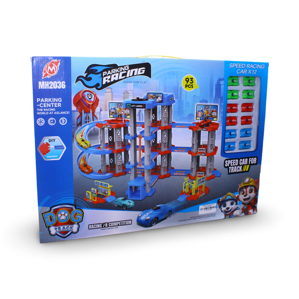 Paw Patrol Parking Racing Track & Garage Playset – 93 Pcs