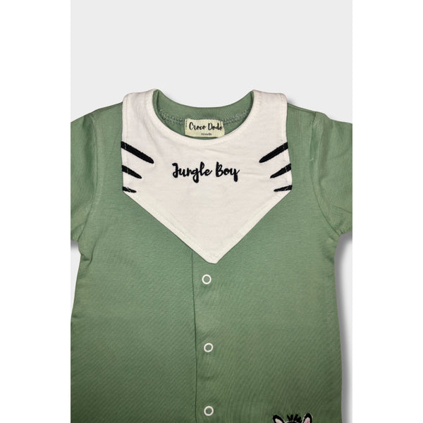 Baby Boys Cotton 2-Piece Jungle Boy (Onesie + Vest) – Mint