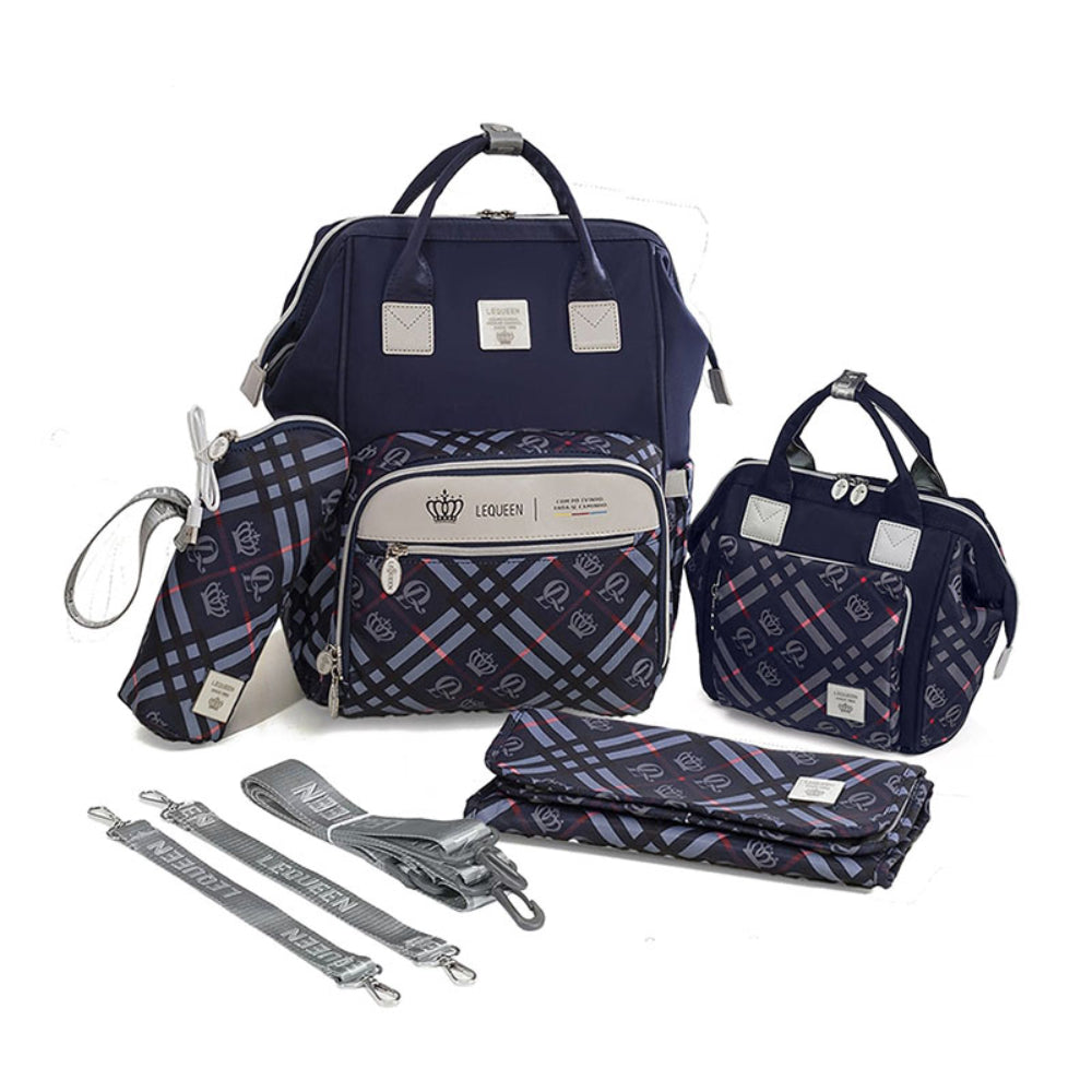 LeQueen Diamond 8th Special Edition Soft Waterproof Diaper Bag - Navy Blue