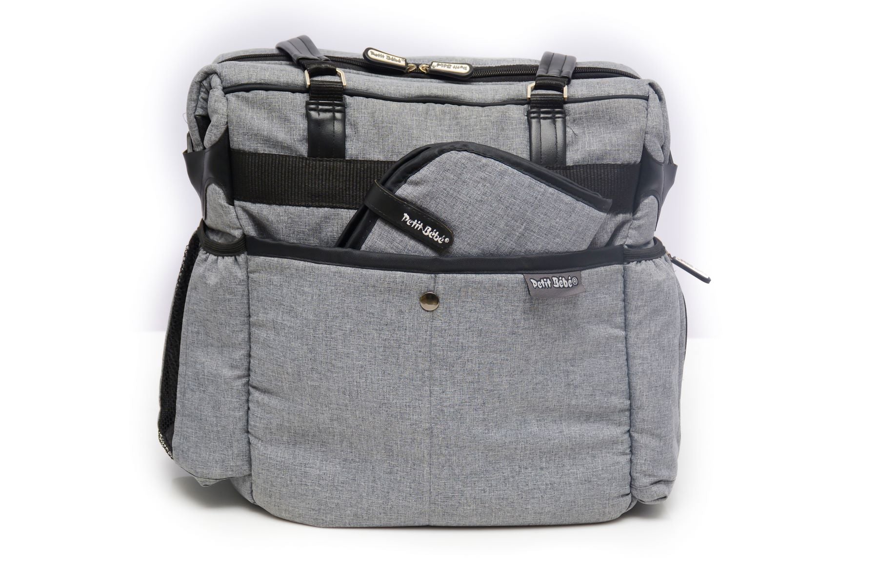 Petit Bebe Baby Diaper Bag Premium – Grey & Black