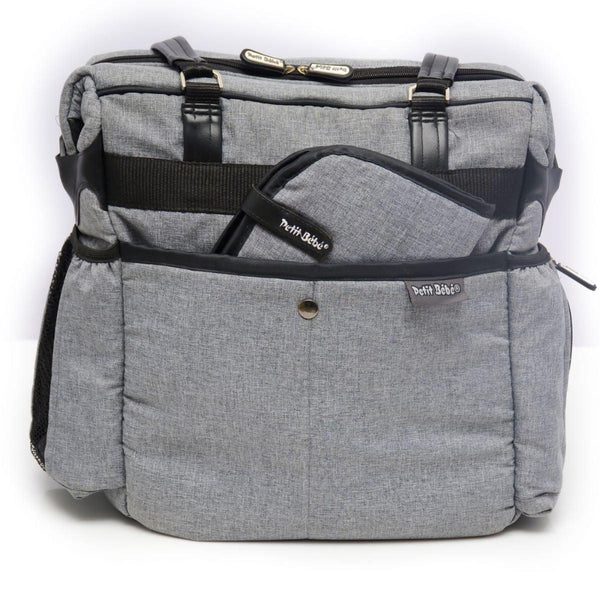 Petit Bebe Baby Diaper Bag Premium – Grey & Black