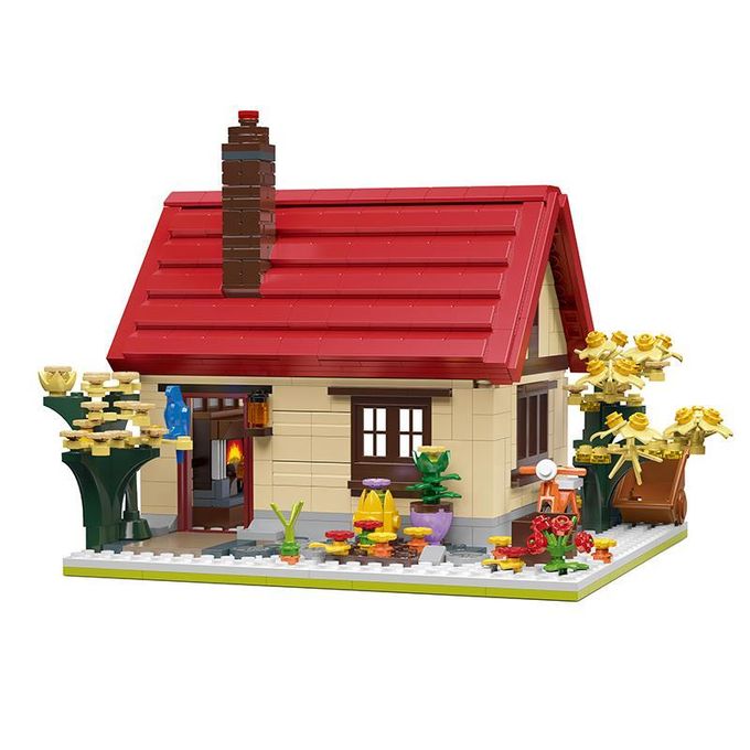 Cogo Holiday Bungalow Cosy Woodland Cottage Building Block Set – 797Pcs - Toys