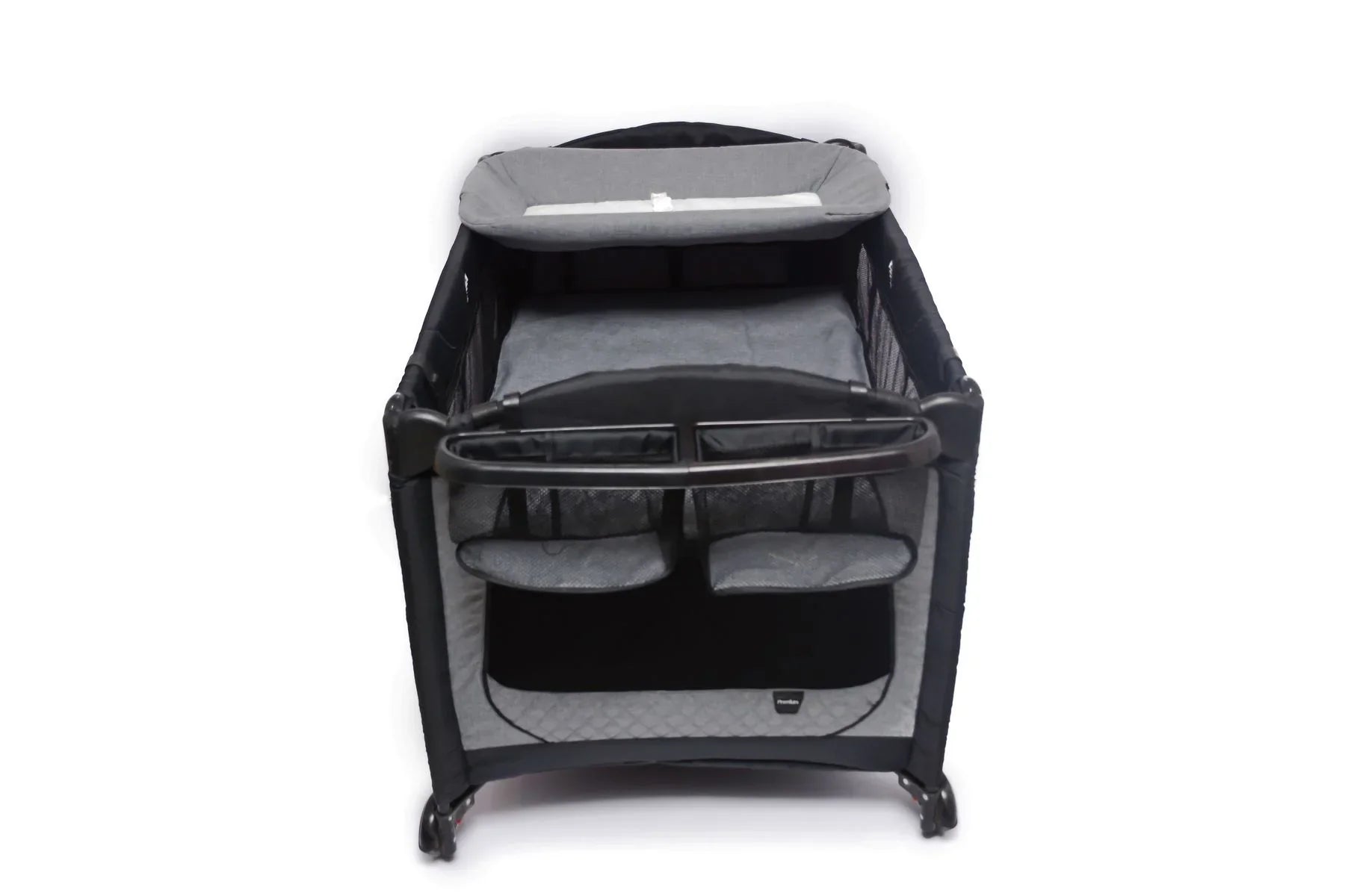 Baby Play Pen – Premium – Waterproof Linen – Grey