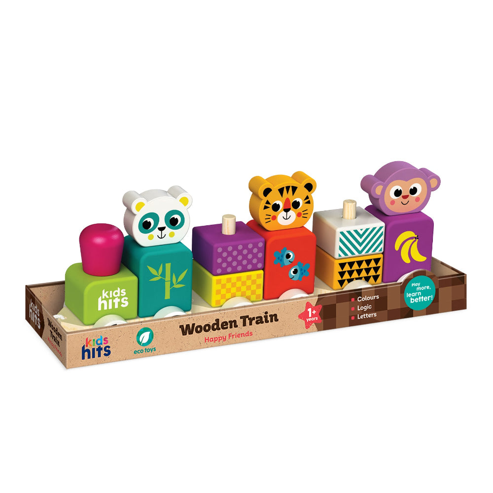Kids Hits Wooden Train Happy Friends
