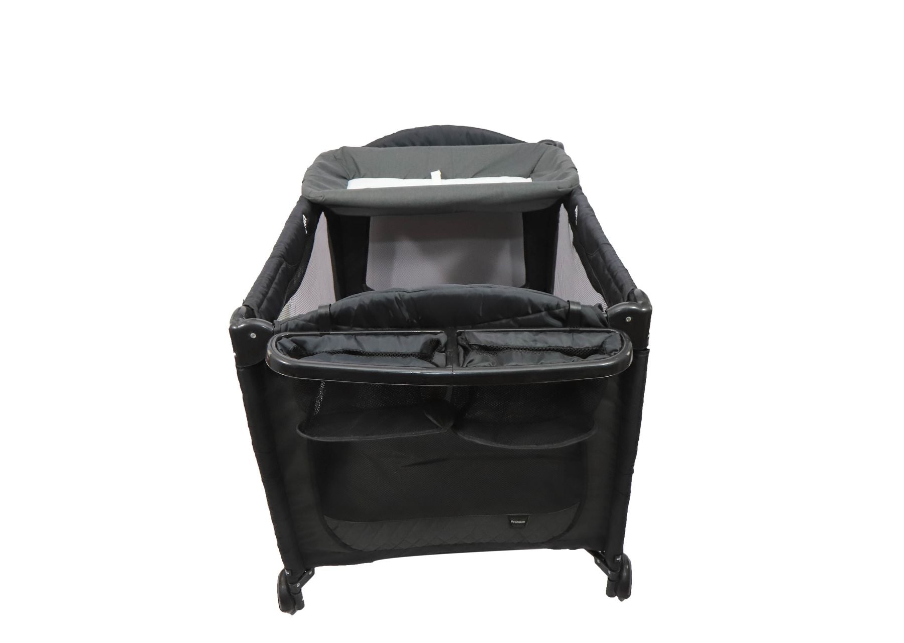 Baby Play Pen – Premium Waterproof Linen – Black