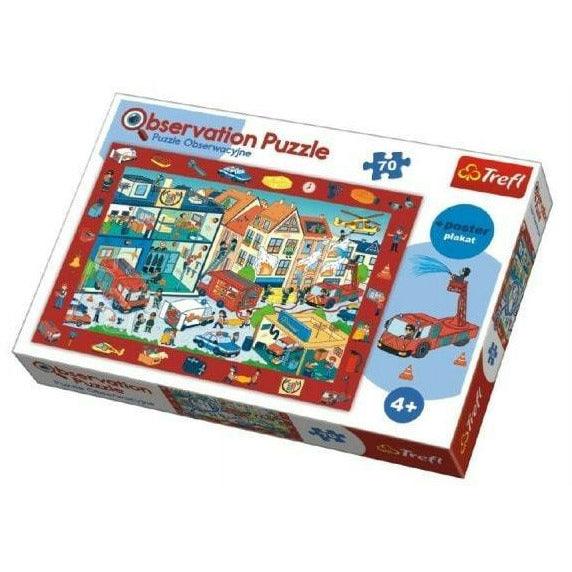70-Piece Visit the Fire Station Jigsaw Puzzle Set - Ourkids - Trefl