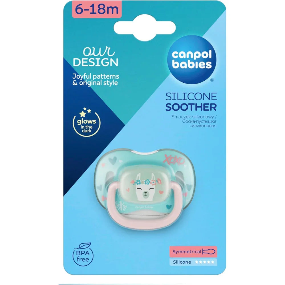 Canpol Babies Silicone Symmetrical Soother 6-18m - Llama - Baby Essentials