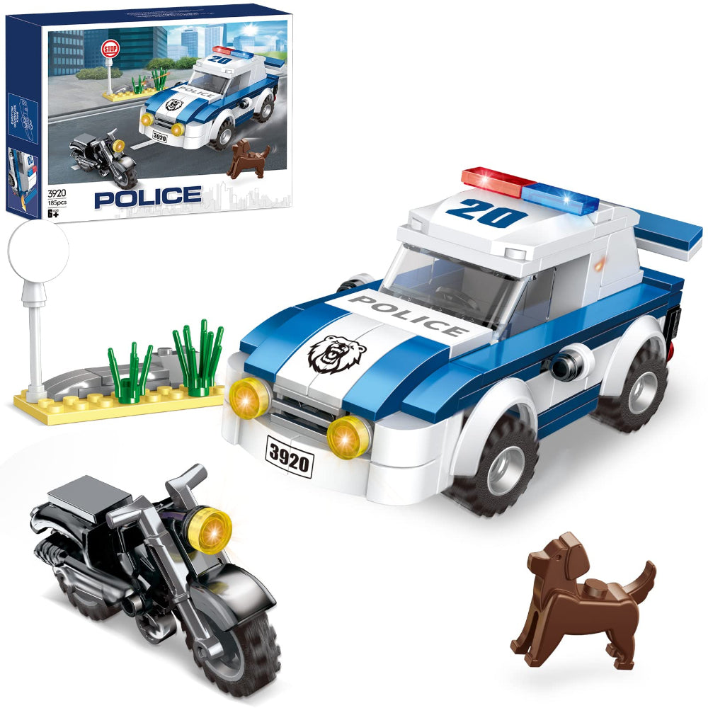 Cogo Police Car and Criminal Pursuit Building Block Set – 185 Pcs - Toys