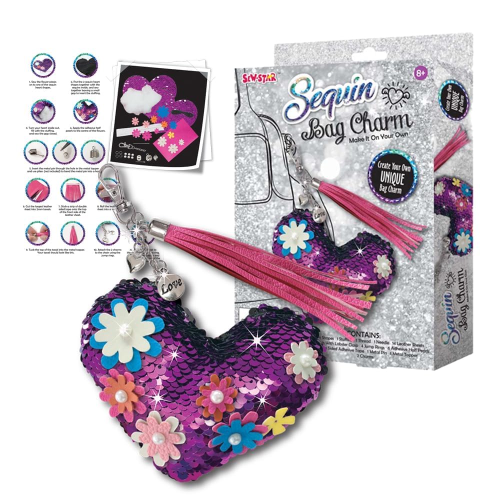 Sew Star Sequin Hanger Bag Charm DIY Kit - Toys