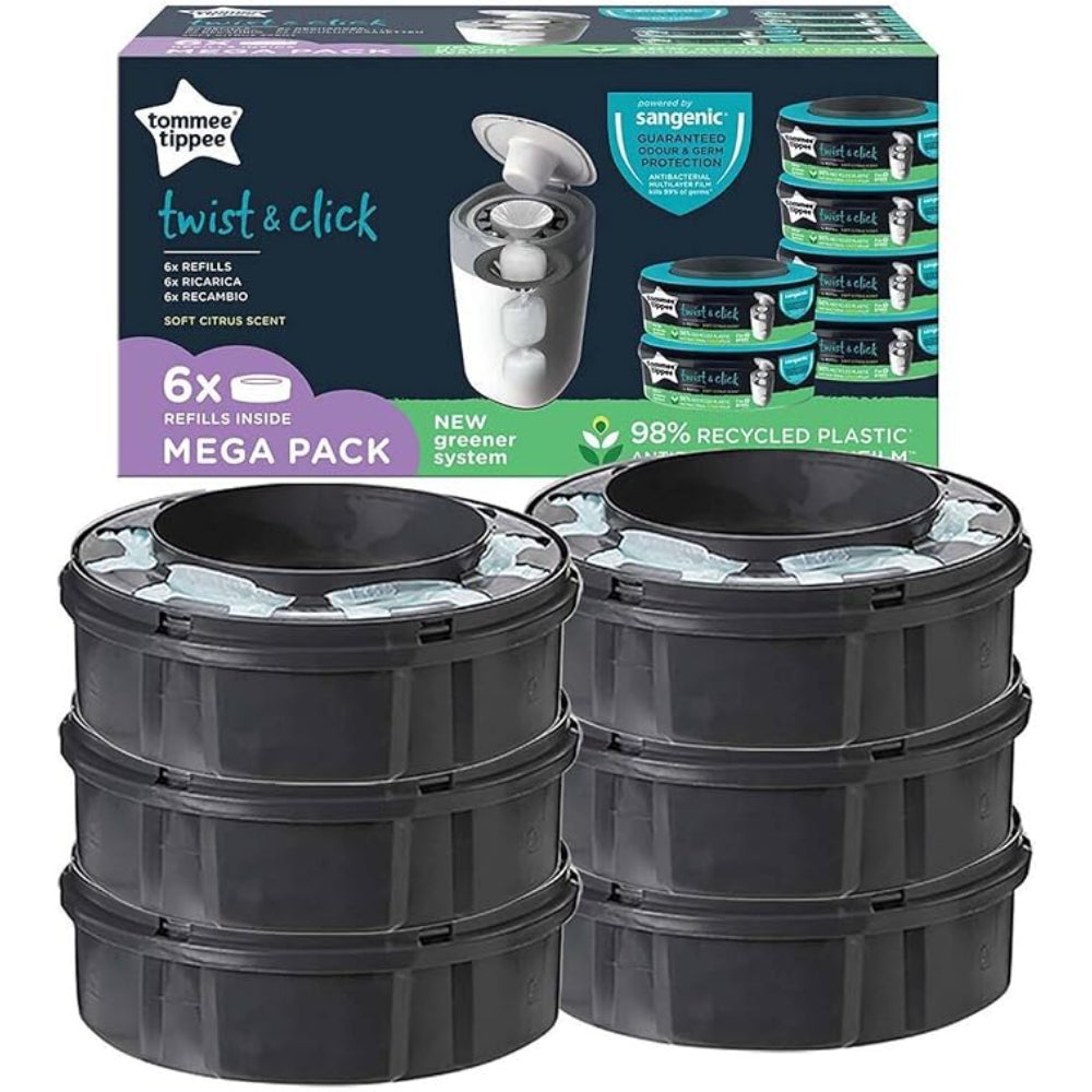 Tommee Tippee Sangenic Refill Cassette 'Twist & Click' Value Pack - 6 Pcs