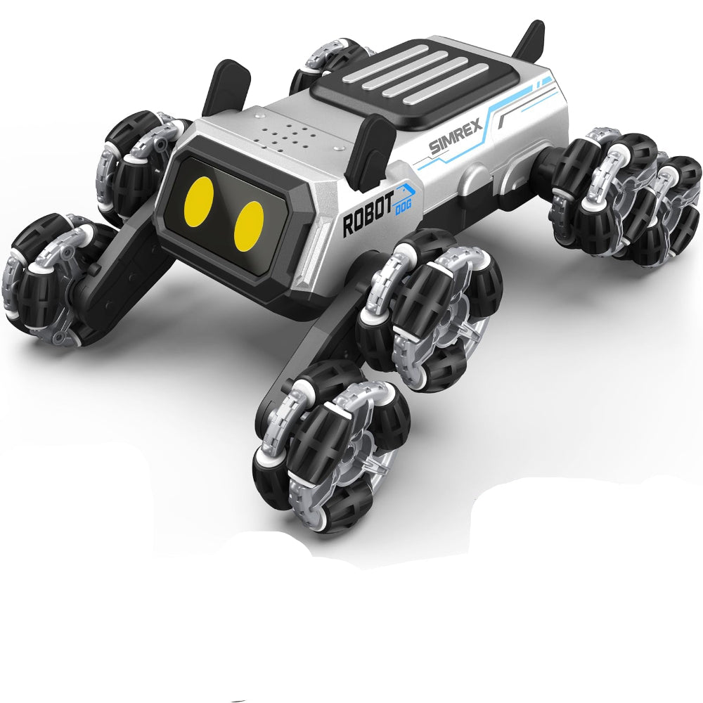 Cufan Stunt Eight-Wheel Robot Dog Remote-Control Toy – Silver